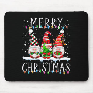 Mousepad Feliz Natal Gnomo Família Engraçada Xmas Kids Adul