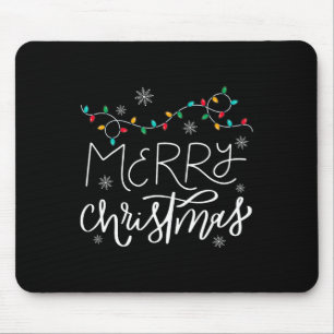 Mousepad Feliz Natal Luz Vermelha Santa Hat Família Xmas M