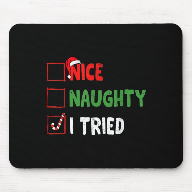 Mousepad Feliz Natal, Malvado, Eu Tentei Natal (Frente)