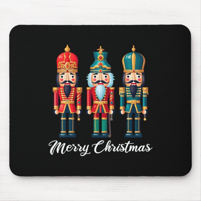 Mousepad Feliz Natal Nutcracker Balé Festivo Xmas Men (Frente)