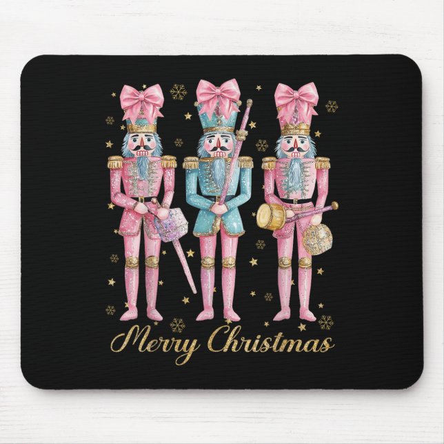 Mousepad Feliz Natal Nutcracker Coquette Nk Arco Xmas Ho (Frente)