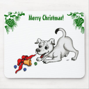 Mousepad Feliz Natal! Puppy com Bell e Ball