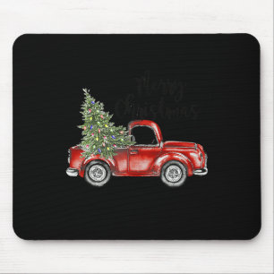 Mousepad Feliz Natal Red Truck Tree Família Engraçada