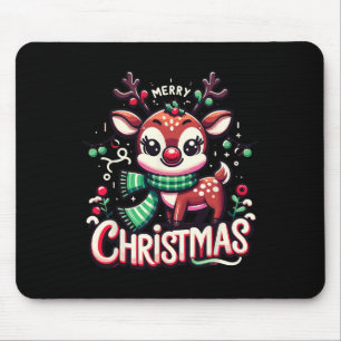 Mousepad Feliz Natal Reindeer Árvore Luzes Xmas Família M