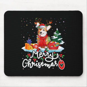 Mousepad Feliz Natal Reindeer Papais noeis bonitos Corgi