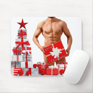 Mousepad Feliz Natal SlipperyJoe presente vermelho branco p