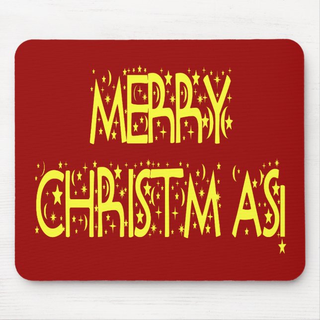 Mousepad Feliz Natal Starry Night Font (Frente)
