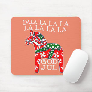 Mousepad Feliz Natal Sueco Jul Dala Horse Dalahos