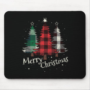 Mousepad Feliz Natal Três Árvores Xmas Xadrez de Buffalo