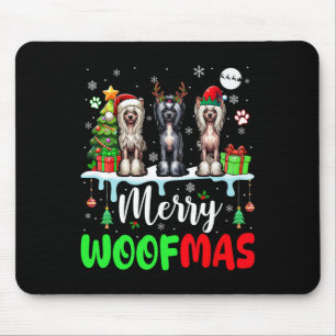 Mousepad Feliz Natal Woof Três Papais noeis Elf Crest Chinê