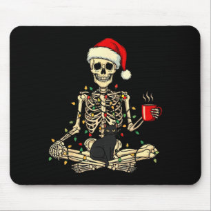 Mousepad Feliz Natal Xmas Caveira Esqueleto Divertido Combi