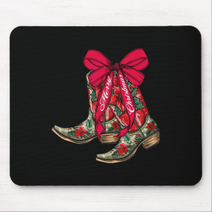 Mousepad Feliz Natal Xmas Cowboy Boots Coquette Arco Paj