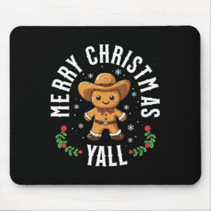 Mousepad Feliz Natal Yall Gingercake Cowboy Howdy West