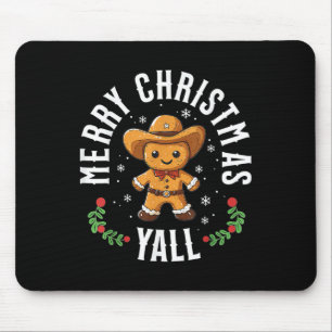 Mousepad Feliz Natal Yall Gingercake Cowboy Ocidental