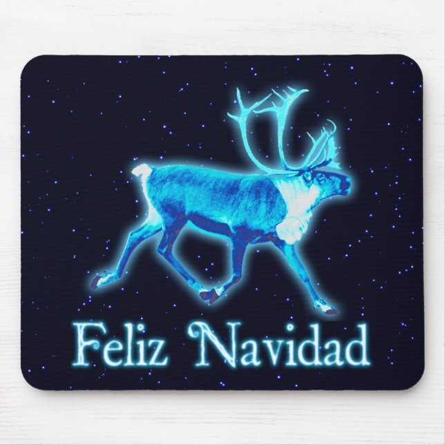 Mousepad Feliz Navidad - Azul Cariou (Reindeer) (Frente)