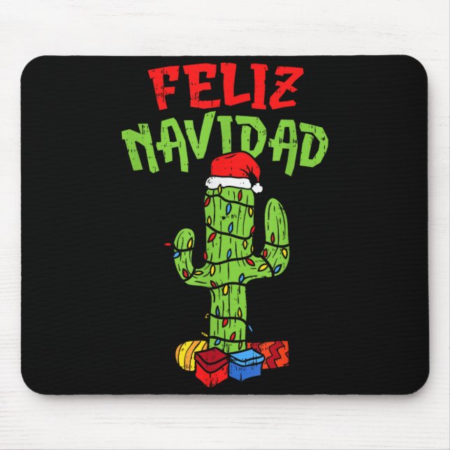 Mousepad Feliz Navidad Shirt Mexican Christmas Cactus Xmas  (Frente)