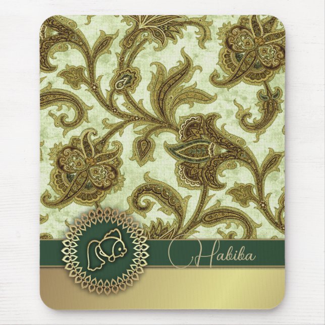 Mousepad Feliz Nowruz. Presente de Ano Novo Persa com Padrã (Frente)