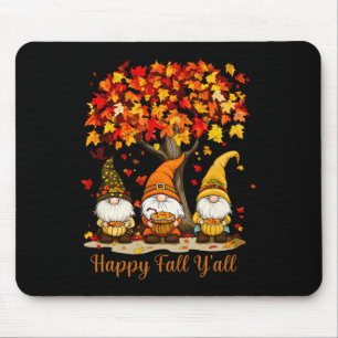 Mousepad Feliz Outono a Todos Folhas de Outono Gnomos Feliz
