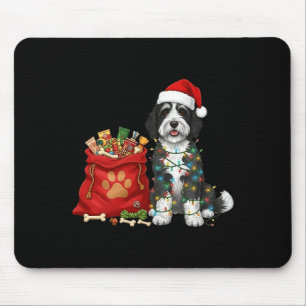 Mousepad Feliz Ovelha Christmas Luzes Mãe de Cachorro Sheep