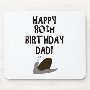 Mousepad Feliz Pai de aniversário de 80