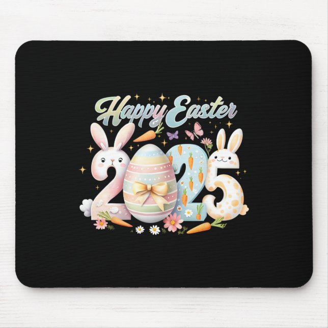 Mousepad Feliz Páscoa 2025 Coelho Rosto de Coelho Dia de Pá (Frente)