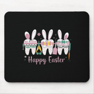 Mousepad Feliz Páscoa Dentes Coelho Orelhas Dental Dentista