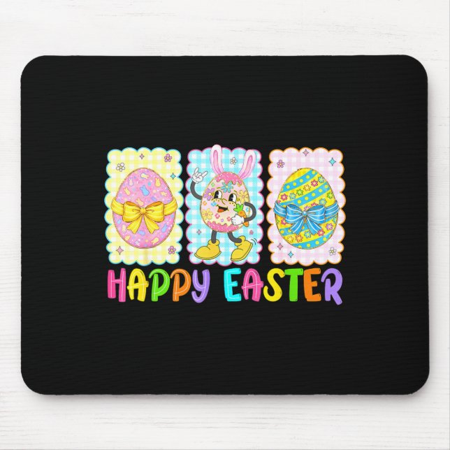 Mousepad Feliz Páscoa Laço Coquete Ovos de Páscoa Engraçado (Frente)