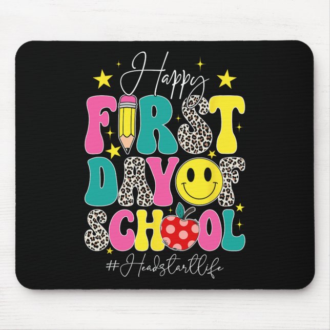 Mousepad Feliz Primeiro Dia De Aula Groovy Headstart Vida E (Frente)