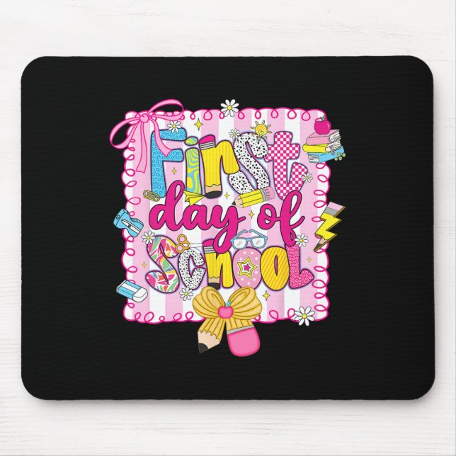 Mousepad Feliz Primeiro Dia De Volta às Aulas Lápis Bo (Frente)