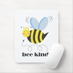 Mousepad Feliz princesa de abelhas com coroa e slogan Bela