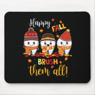 Mousepad Feliz Queda De Ação De Graças Escove Todos Os Dent