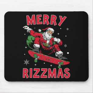 Mousepad Feliz Rizz Mas Crianças Engraçadas Cláusula Santa