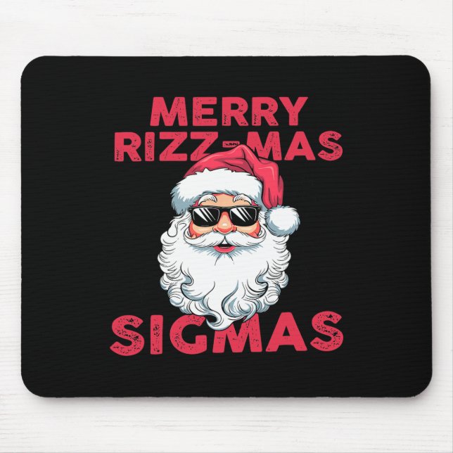 Mousepad Feliz Rizz Mas Sigmas Engraçado Papai Noel Natal (Frente)
