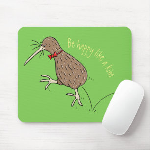 Mousepad Feliz salto em kiwi com design de desenho de arco