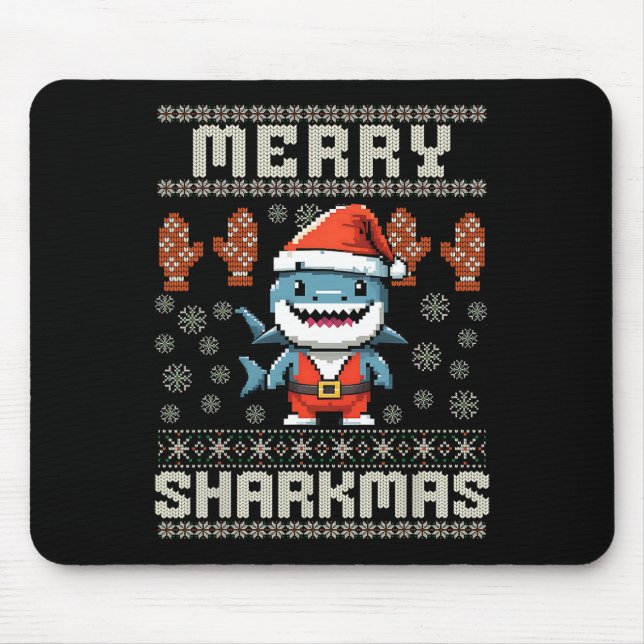 Mousepad Feliz Sharkmas Natal Ugly Xmas Kids Shar (Frente)