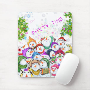 Mousepad Feliz Snowmans Feliz Festa de Natal Desenho Divert