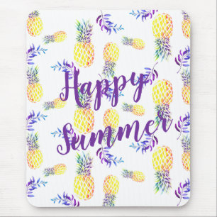 MOUSEPAD FELIZ VERÃO AMARELO E ROXO