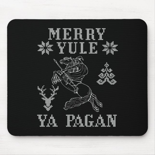 Mousepad Feliz Yule Ya Pagan Odin No Cristo De Viking Do Sl (Frente)