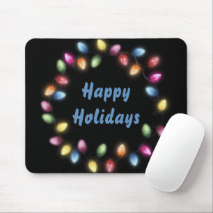 Mousepad Felizes Feriados, Luzes de Natal Coloridas e Festi