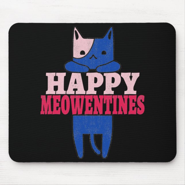 Mousepad Felizes Meowentines | Oferta de dia de os namorado (Frente)