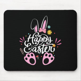Mousepad Felz pascoa Cute Bunny Rabbit Ovo Dia 2024 Mulhere