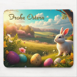 Mousepad Felz pascoa em um panorama Primavera