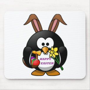 MOUSEPAD "FELZ PASCOA" PENGUIN BUNNY