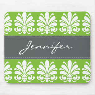 Mousepad Feminine Shell Flourish Damask Personalizada