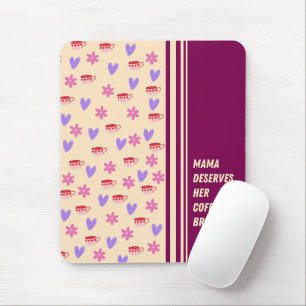 Mousepad Feminine Stripes Mama Café Break Art