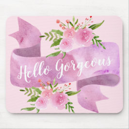Mousepad Feminino Bonito Chic Floral Rosa Bege Olá Maravilh