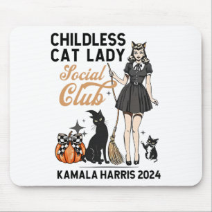 Mousepad Feminista da Mulher do Gato Infantil Votando Bruxa