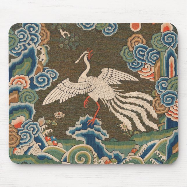 Mousepad Fênix antiga de trabalho de arte de aves chinesa (Frente)