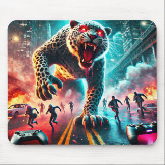 Mousepad Feral Fury: tapete de fuga da selva neon
