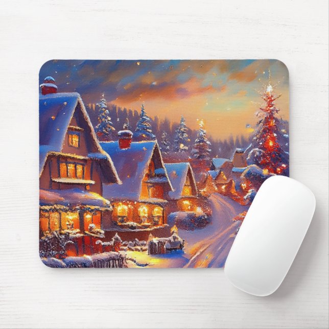 Mousepad Feriado da vila de inverno (Com mouse)